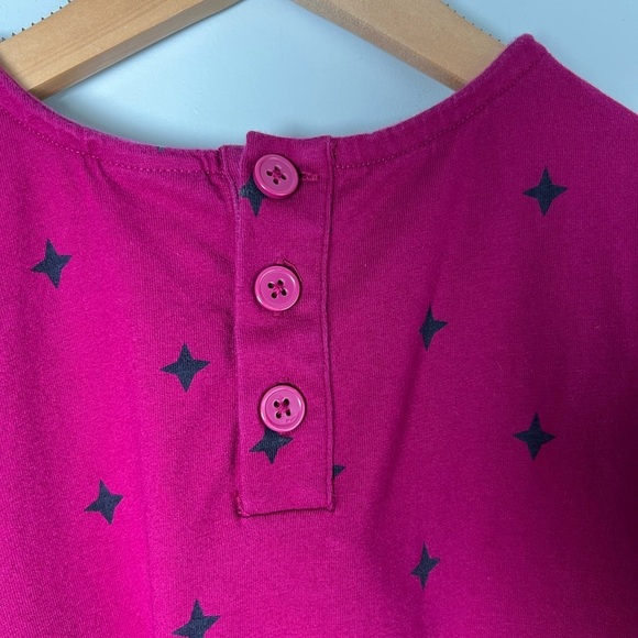 Hanna Andersson Dress Snowman Magenta Star Print Girls Size 8 - Picture 5 of 6